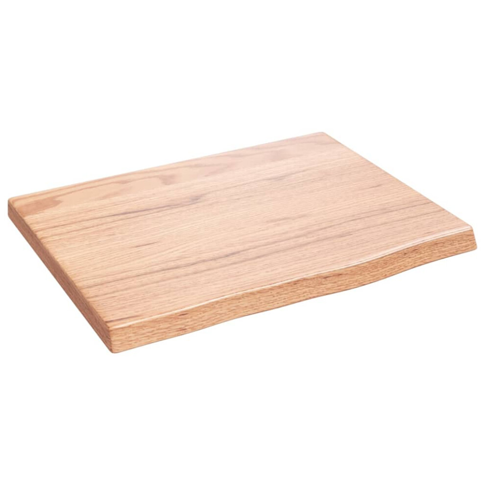 Vidaxl (Light Brown, 40 X 30 X 2 Cm) Wall Shelf Wooden Floating Shelf Display Shelf Treated Solid Wood Oak