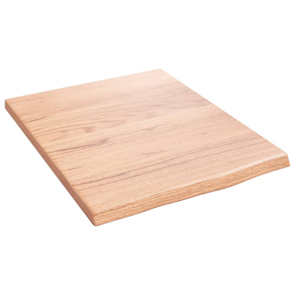 Vidaxl (Light Brown, 40 X 50 X 2 Cm) Wall Shelf Wooden Floating Shelf Display Shelf Treated Solid Wood Oak