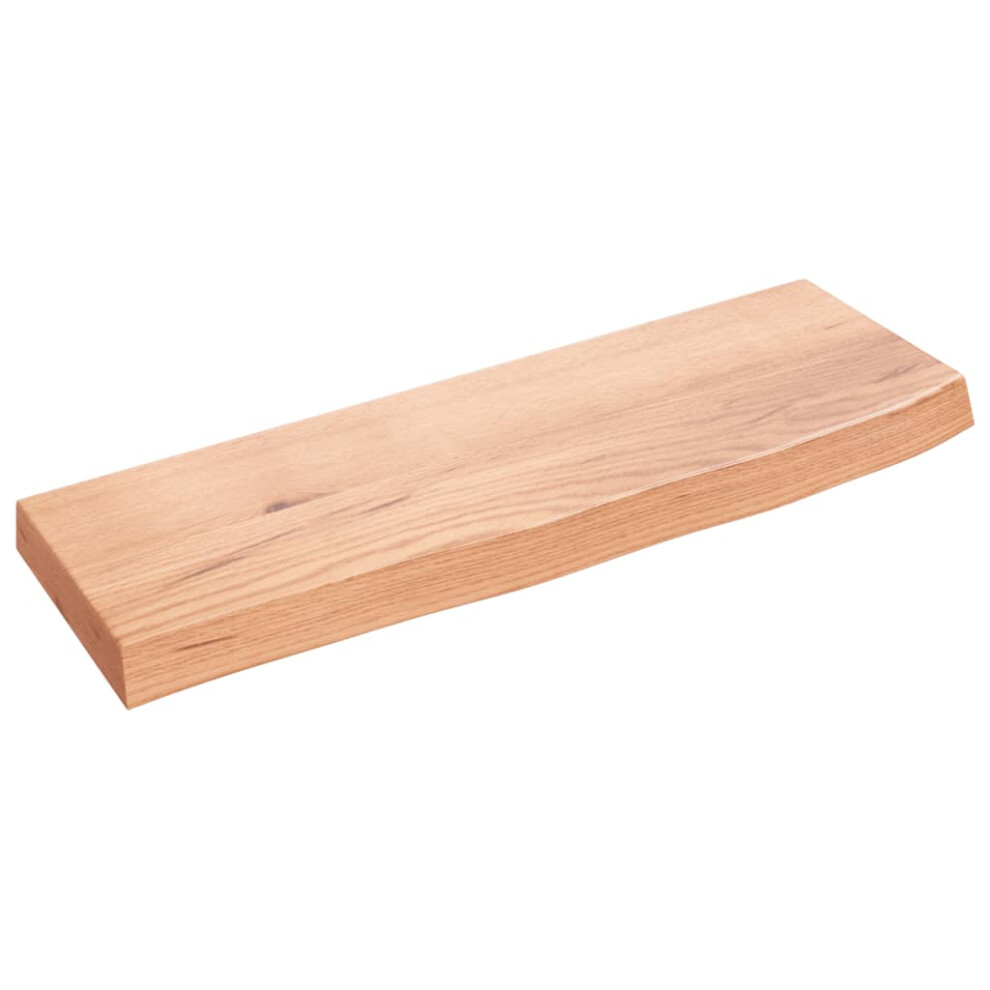 Vidaxl (Light Brown, 60 X 20 X 4 Cm) Wall Shelf Wooden Floating Shelf Display Shelf Treated Solid Wood Oak