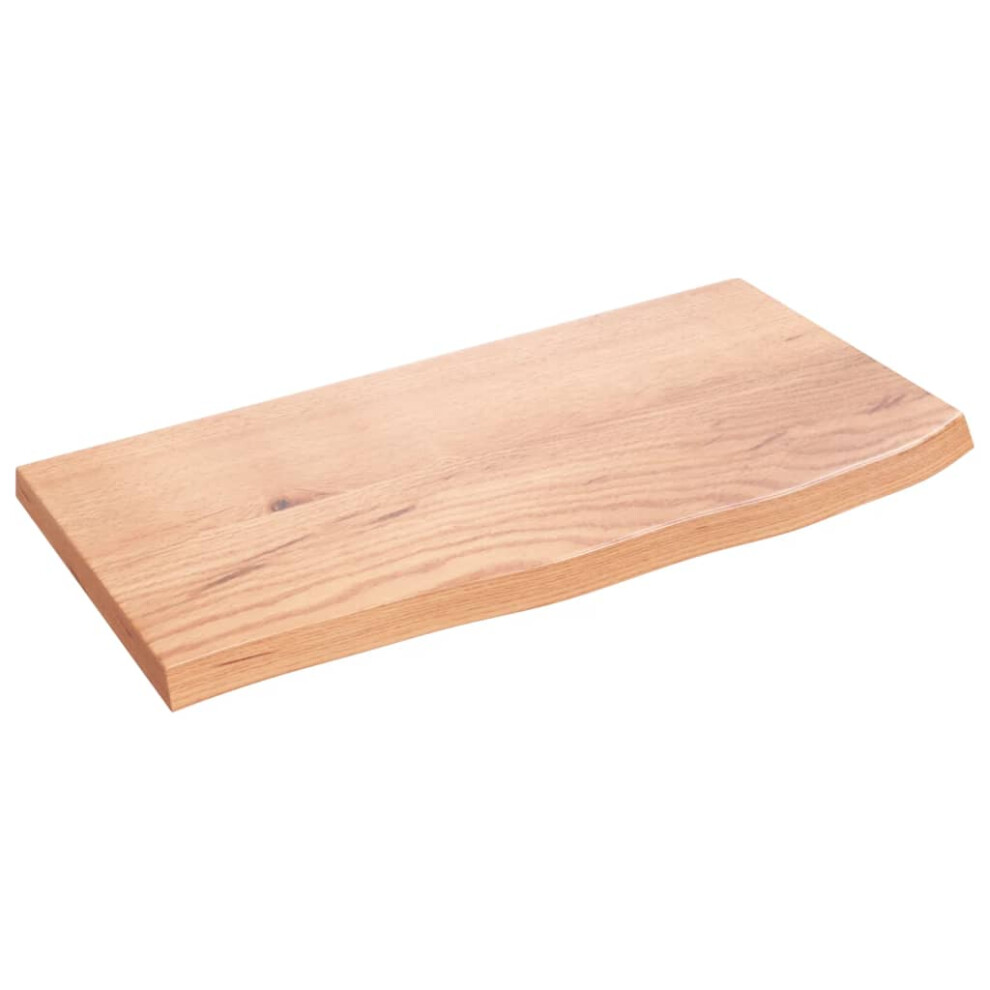 Vidaxl (Light Brown, 60 X 30 X 2 Cm) Wall Shelf Wooden Floating Shelf Display Shelf Treated Solid Wood Oak