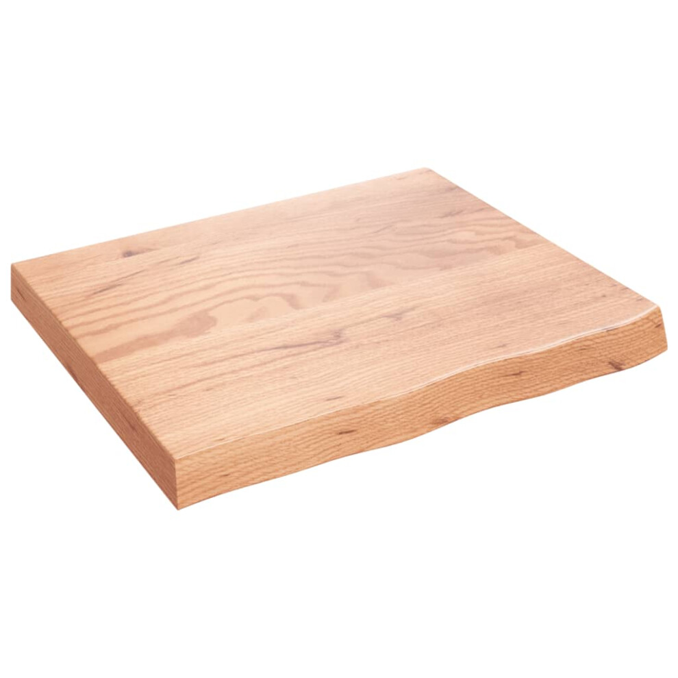 Vidaxl (Light Brown, 60 X 50 X 6 Cm) Wall Shelf Wooden Floating Shelf Display Shelf Treated Solid Wood Oak