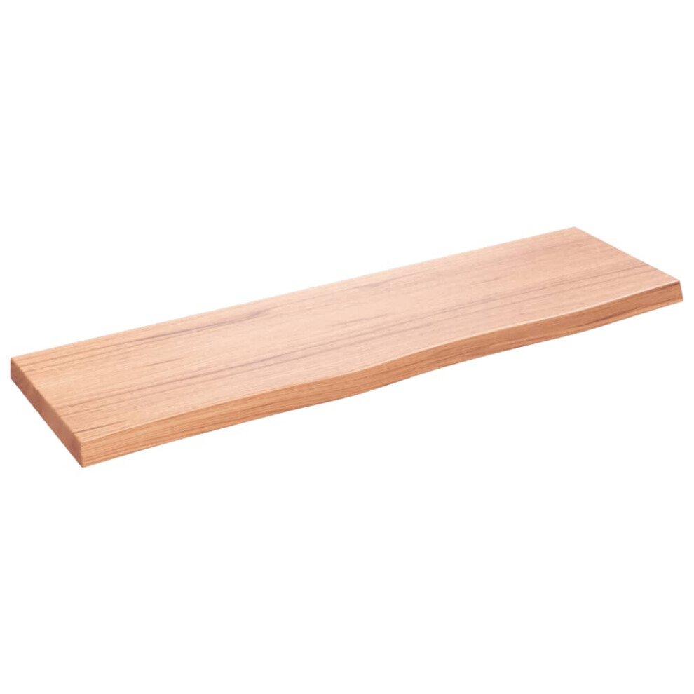 Vidaxl (Light Brown, 100 X 30 X 4 Cm) Wall Shelf Wooden Floating Shelf Display Shelf Treated Solid Wood Oak