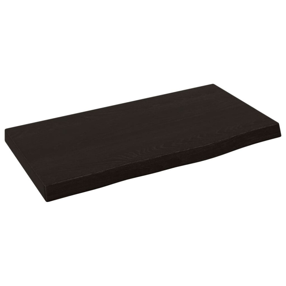 Vidaxl (Dark Grey, 40 X 20 X 2 Cm) Wall Shelf Wooden Floating Shelf Display Shelf Treated Solid Wood Oak