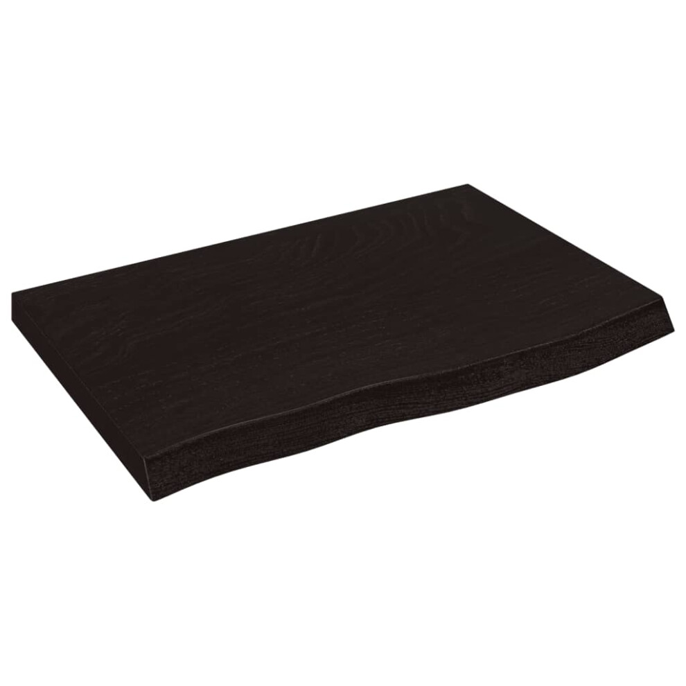 Vidaxl (Dark Grey, 60 X 40 X 4 Cm) Wall Shelf Wooden Floating Shelf Display Shelf Treated Solid Wood Oak
