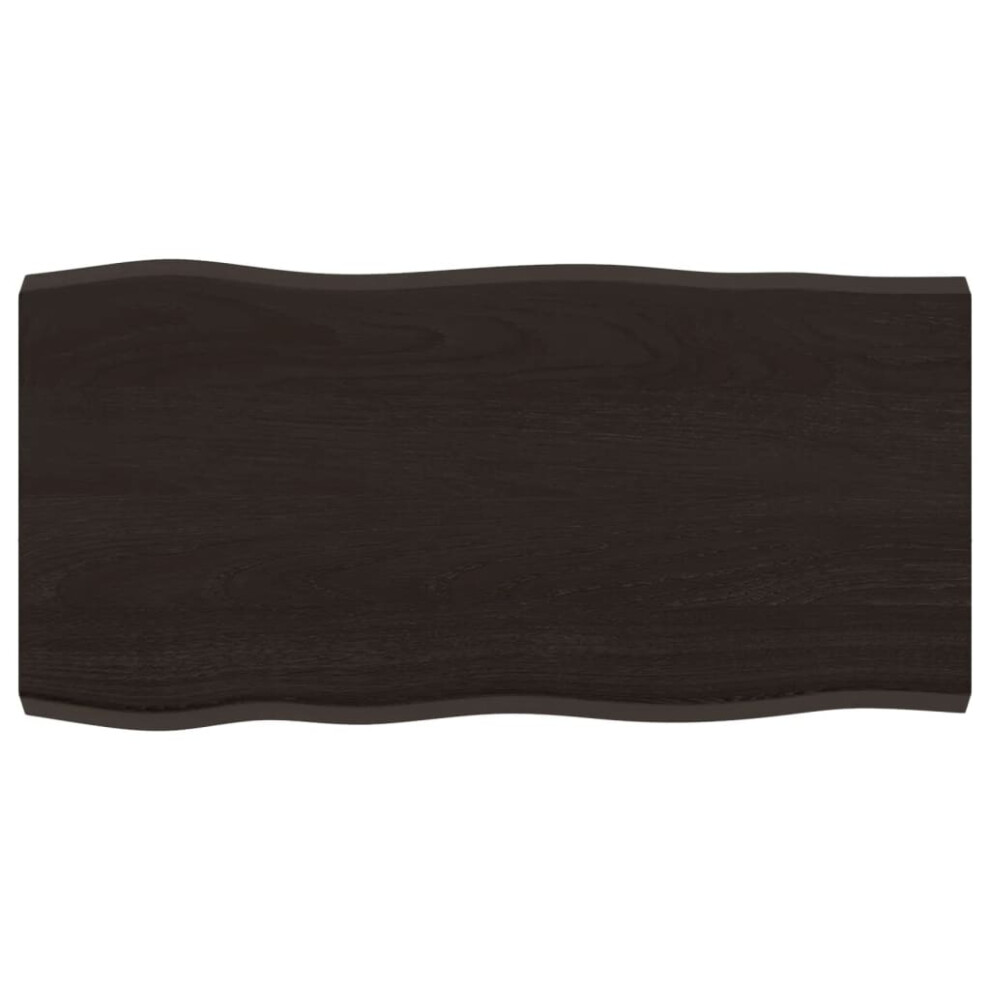 Vidaxl (Dark Grey, 80 X 40 X 4 Cm) Table Top Wooden Desk Top For Table Treated Solid Wood Oak Live Edge