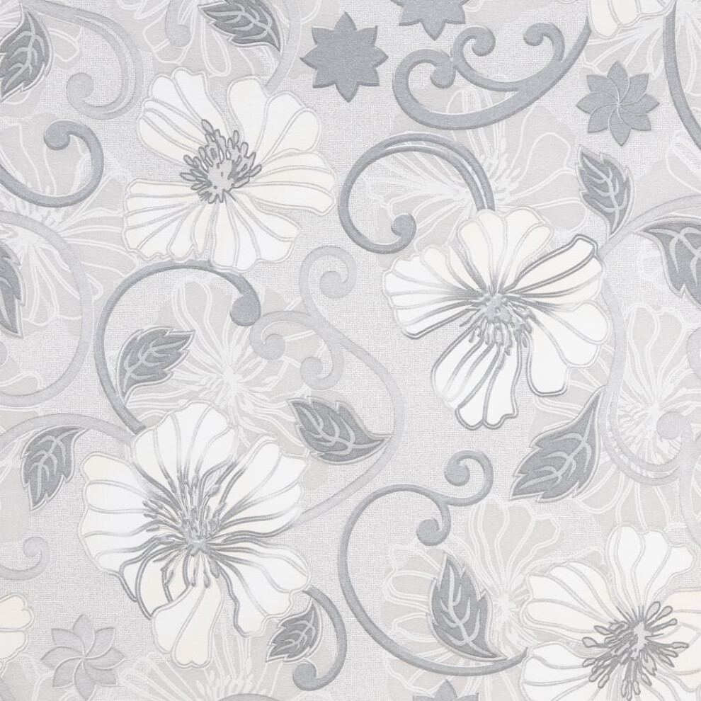 (flower) vidaXL Wallpaper Sheet Roll Wall Panels Wall Covering 3D Solid Colour Cream