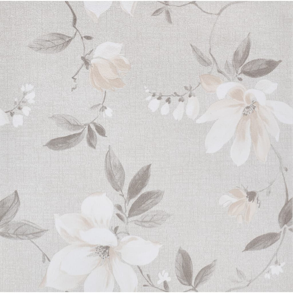 (flower pattern) vidaXL Wallpaper Sheet Roll Wall Panels Wall Covering 3D Solid Colour Cream