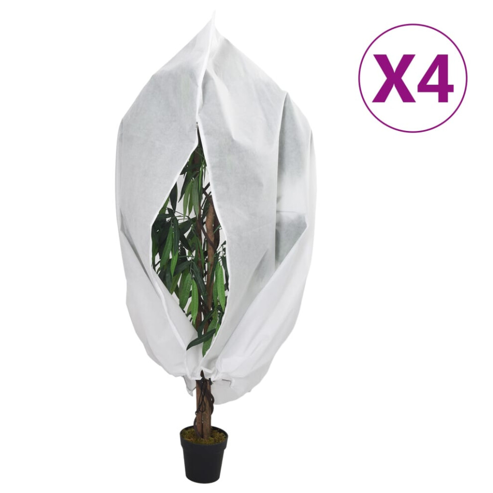 (white, 1 x 1.55 m/ 4 pcs) vidaXL Plant Fleece Covers with Zip Outdoor Garden Frost Protection 70 g/mÃÂ²