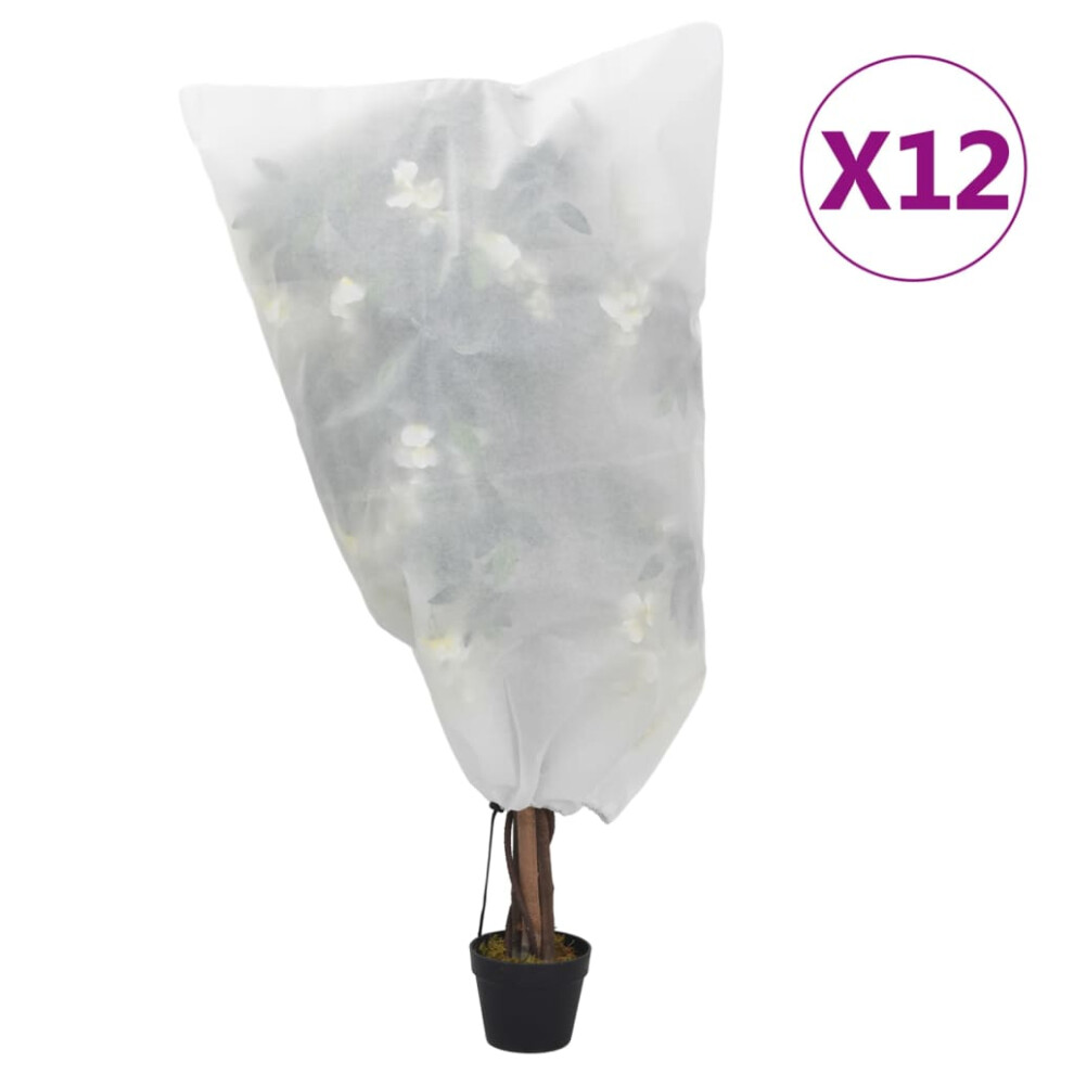 (white, 0.8 x 1.2 m/ 12 pcs) vidaXL Plant Fleece Covers with Drawstring Garden Frost Protection 70 g/mÃÂ²