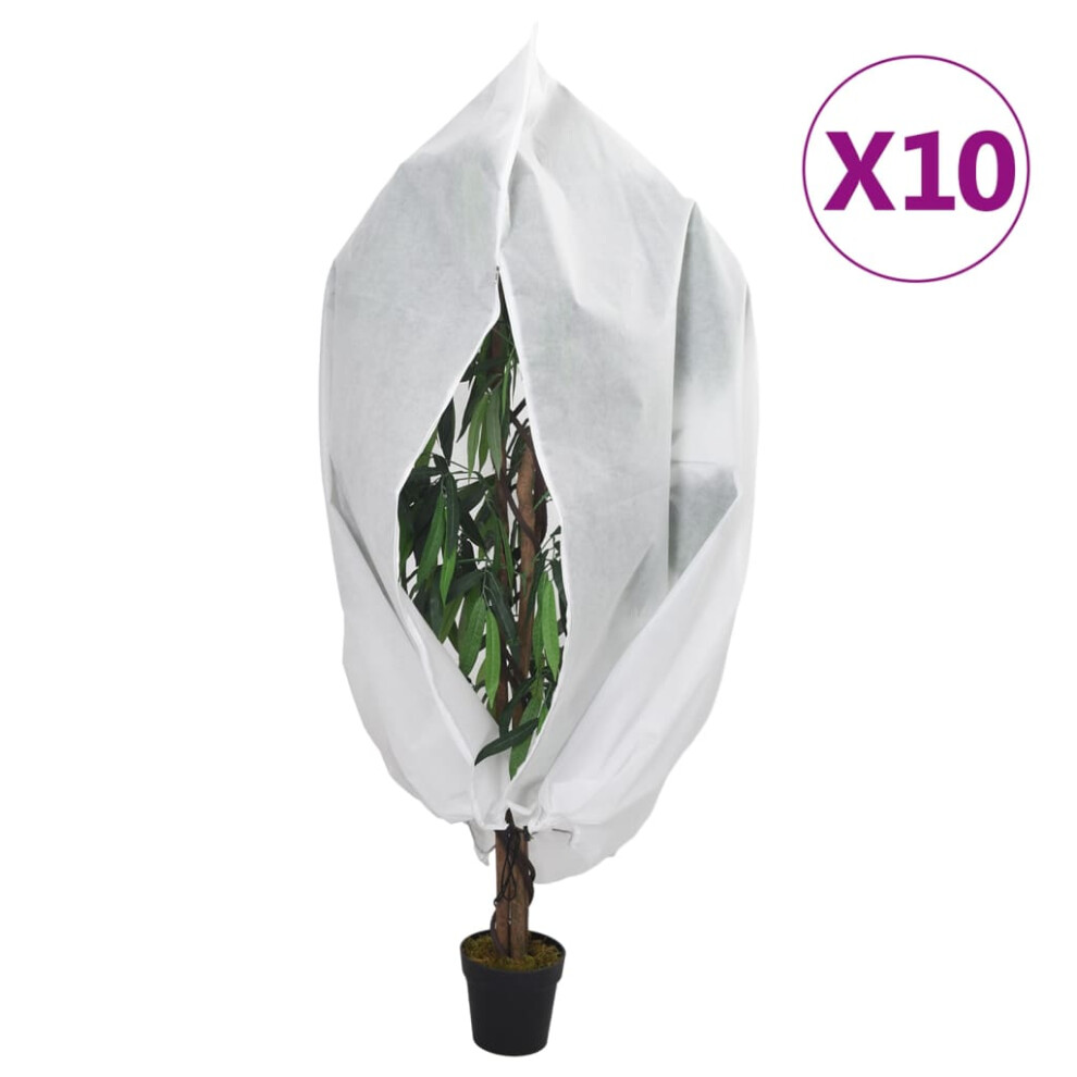 (white, 1 X 1.55 m/ 10 pcs) vidaXL Plant Fleece Covers With Zip Outdoor Garden Frost Protection 70 g/mÃÂ²