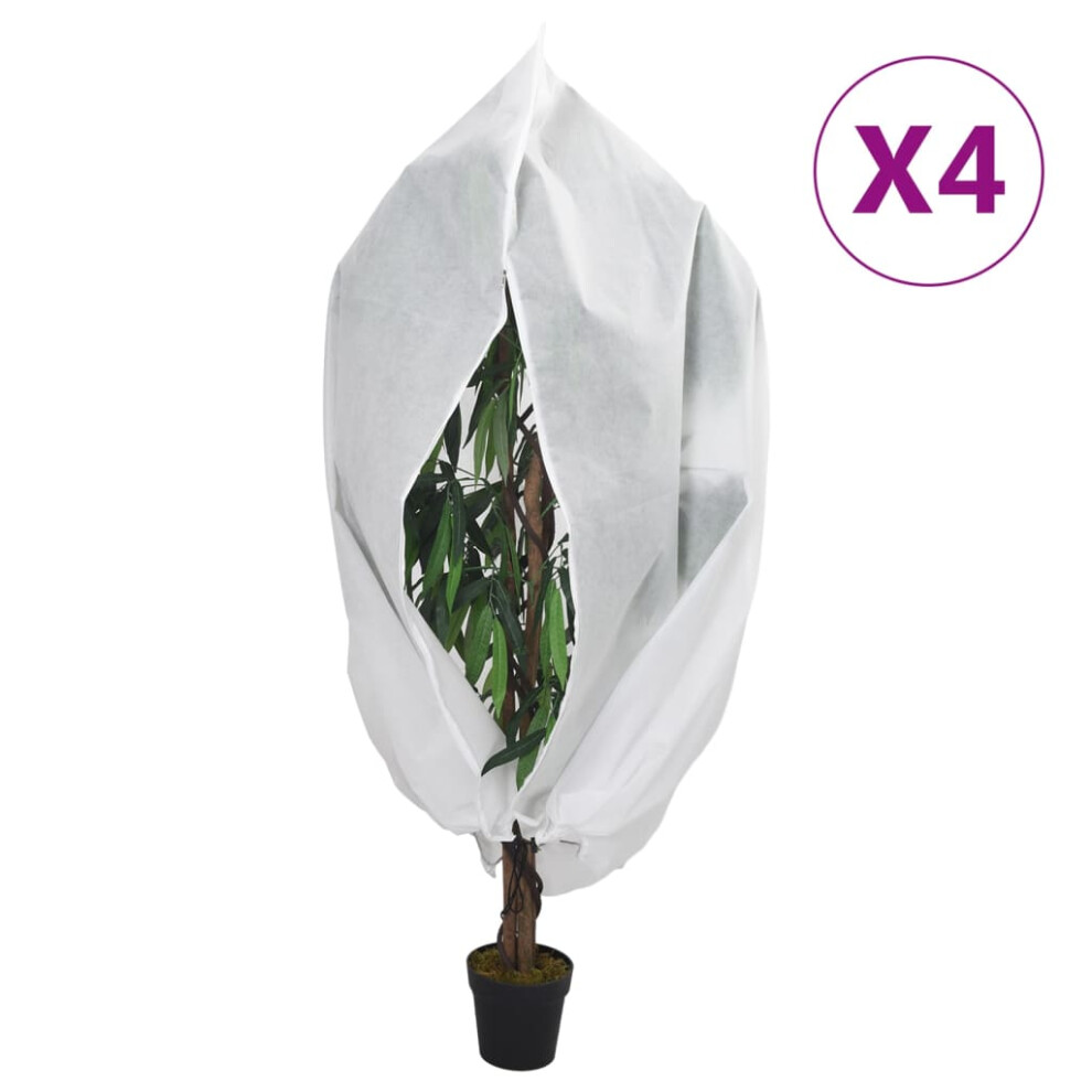 (white, 2.36 x 2 m/ 4 pcs) vidaXL Plant Fleece Covers with Zip Outdoor Garden Frost Protection 70 g/mÃÂ²