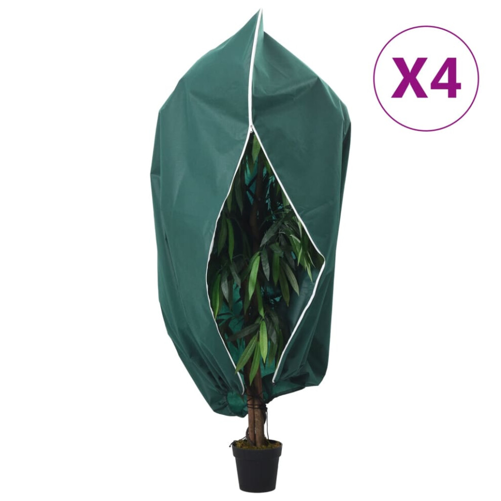 (green, 3.93 x 3.5 m/ 4 pcs) vidaXL Plant Fleece Covers with Zip Outdoor Garden Frost Protection 70 g/mÃÂ²