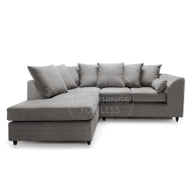 (Grey, Left Hand Corner) Casper Chenille Fabric Corner Sofa Range