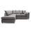 (Grey, Left Hand Corner) Casper Chenille Fabric Corner Sofa Range 1