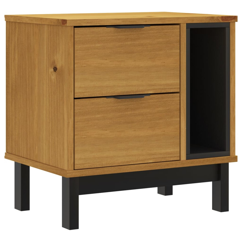 vidaXL Bedside Cabinet Bedside Table End Table Nightstand FLAM Solid Wood Pine