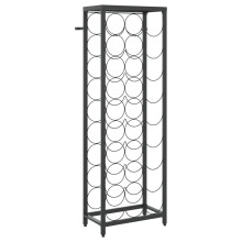 vidaXL Wine Rack for 27 Bottles Wine Shelf Bottle Holder Black Wrought Iron