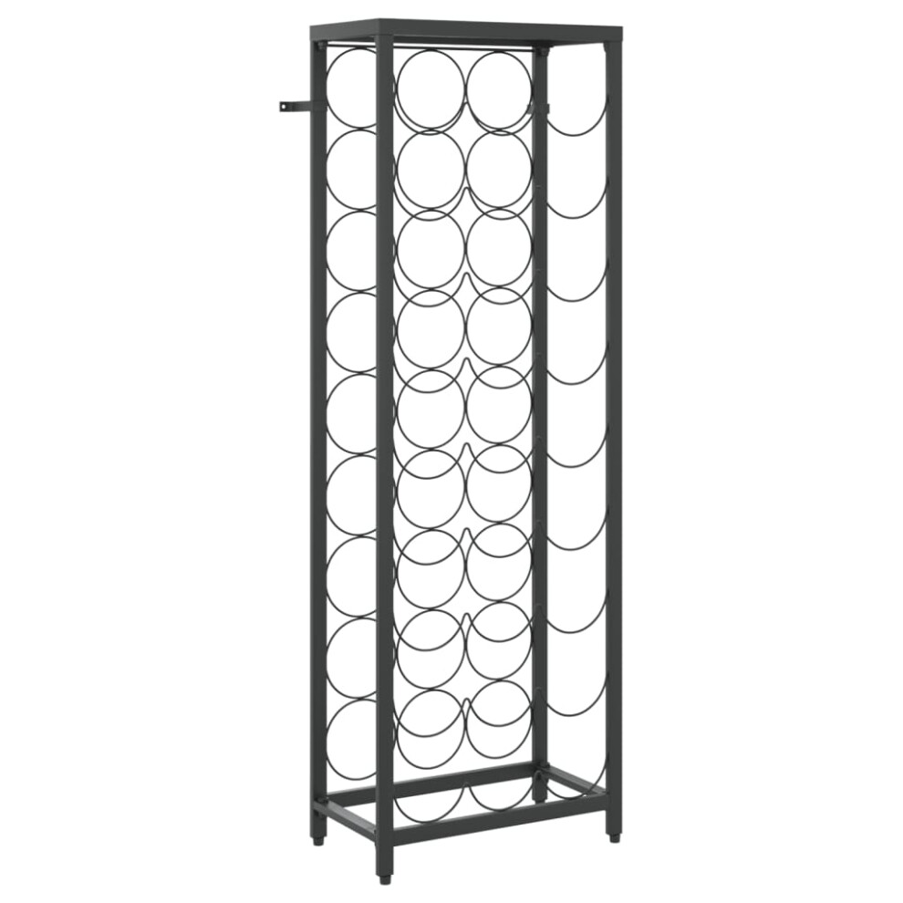 vidaXL Wine Rack for 27 Bottles Wine Shelf Bottle Holder Black Wrought Iron