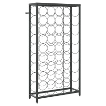 vidaXL Wine Rack for 45 Bottles Wine Shelf Bottle Holder Black Wrought Iron