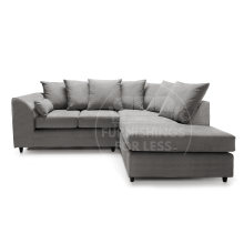 (Grey, Right Hand Corner) Casper Chenille Fabric Corner Sofa Range