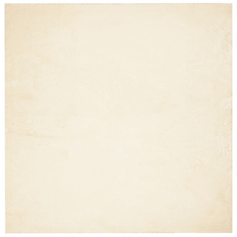 Photos - Area Rug VidaXL   Rug Short Pile Soft and Washable Floor Mat  Bedroom Carpet (cream, 120 x 120 cm)
