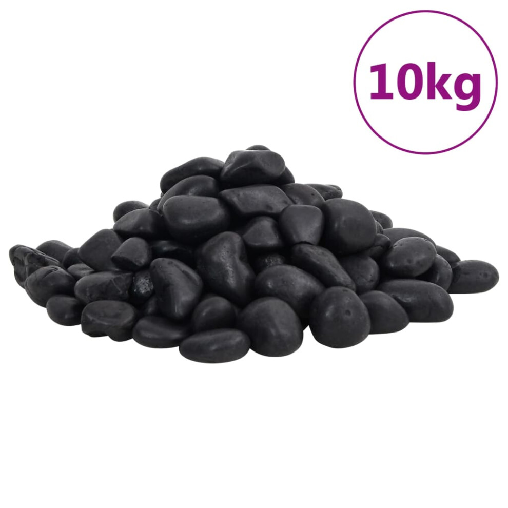 Vidaxl (, 10 Kg) Polished Pebbles Landscaping Garden Decorative Stones River Rocks 25 Kg Black