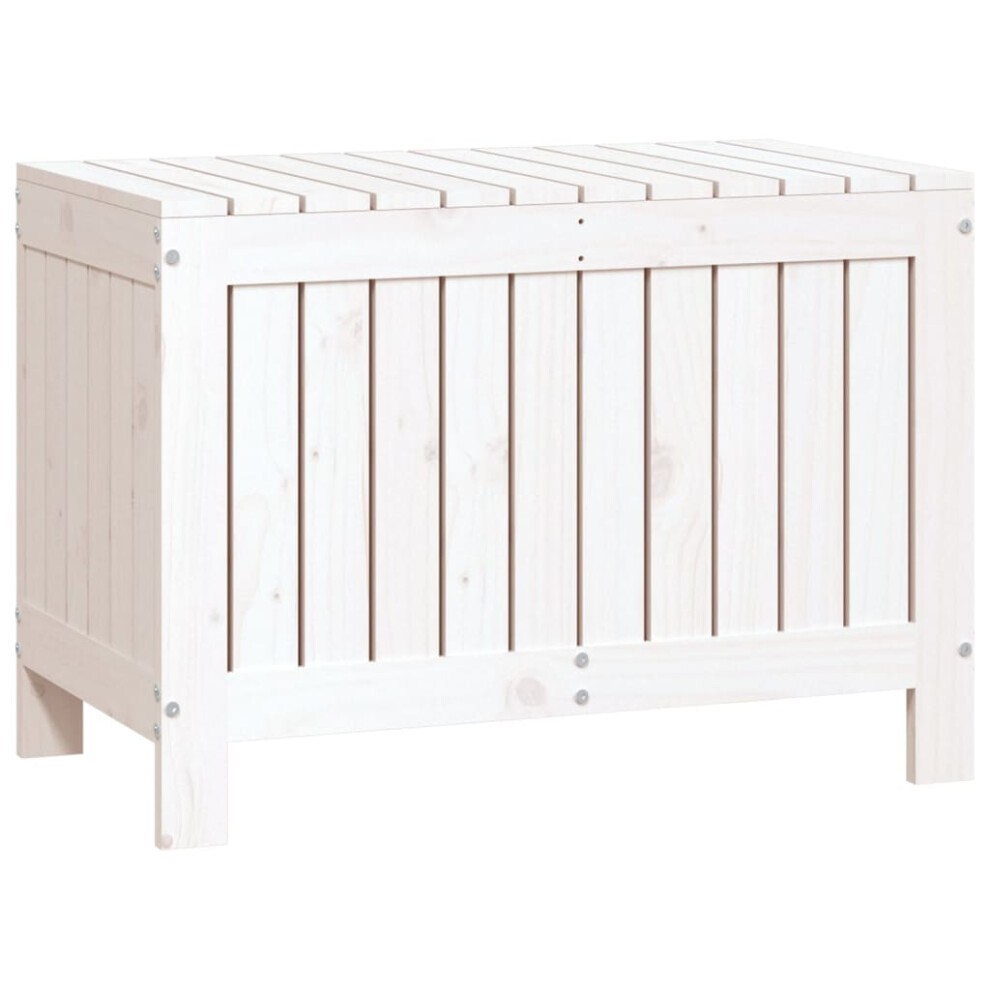 (white) vidaXL Garden Storage Box Outdoor Storage Box Blanket Box Solid Wood Pine