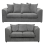 (Grey, 3 & 2 Seater Set) Casper Chenille Fabric Corner Sofa Range 1