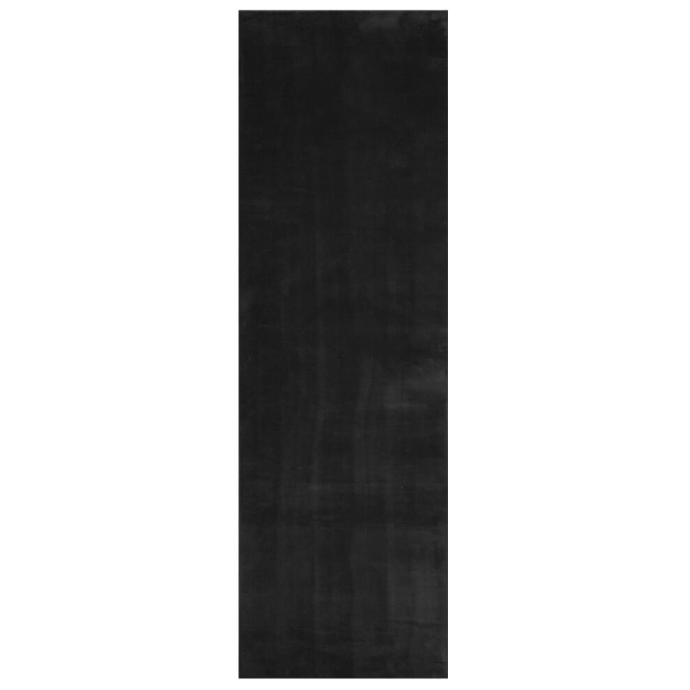 Vidaxl (Black, 80 X 250 Cm) Rug Short Pile Soft And Washable Floor Mat Area Rug Bedroom Carpet