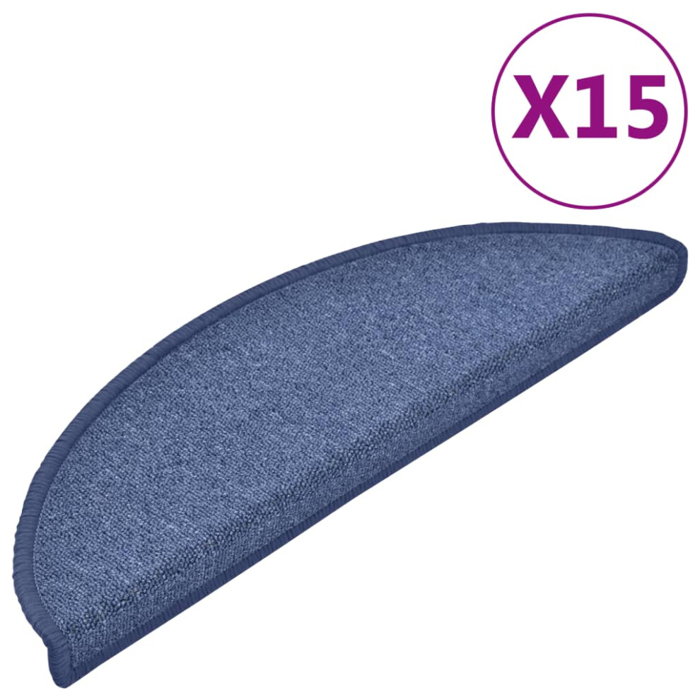 Vidaxl 15X Carpet Stair Treads Blue 56X17cm Non Slip Step Rug Protector Sheet