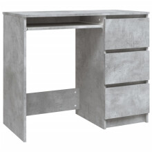 vidaXL Desk Concrete Grey Engineered Wood Writing Desk Workstation Furniture