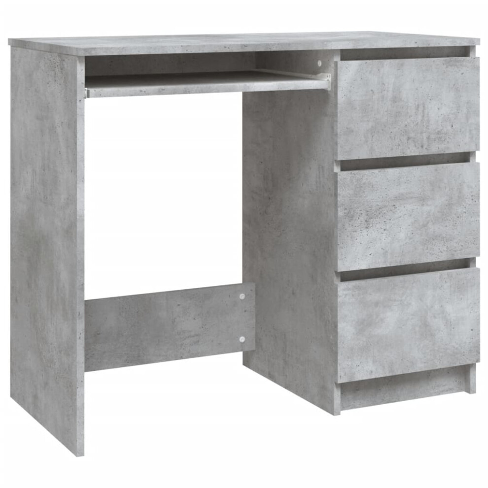 vidaXL Desk Concrete Grey Engineered Wood Writing Desk Workstation Furniture