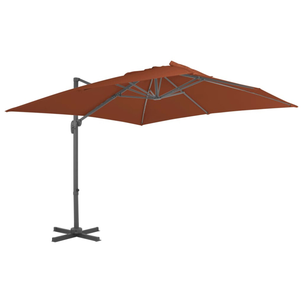 vidaXL Cantilever Umbrella with Aluminium Pole Terracotta 400x300 cm Sunshade