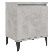 vidaXL Bed Cabinet with Metal Legs Concrete Grey Side Table Nightstand Bedroom