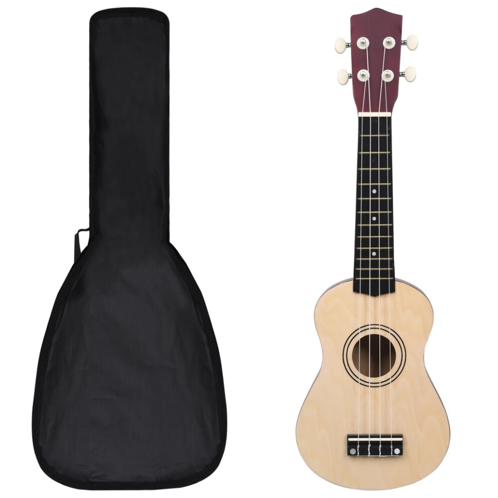Vidaxl Soprano Ukulele Set With Bag For Kids Light Wood 21" Music Instrument