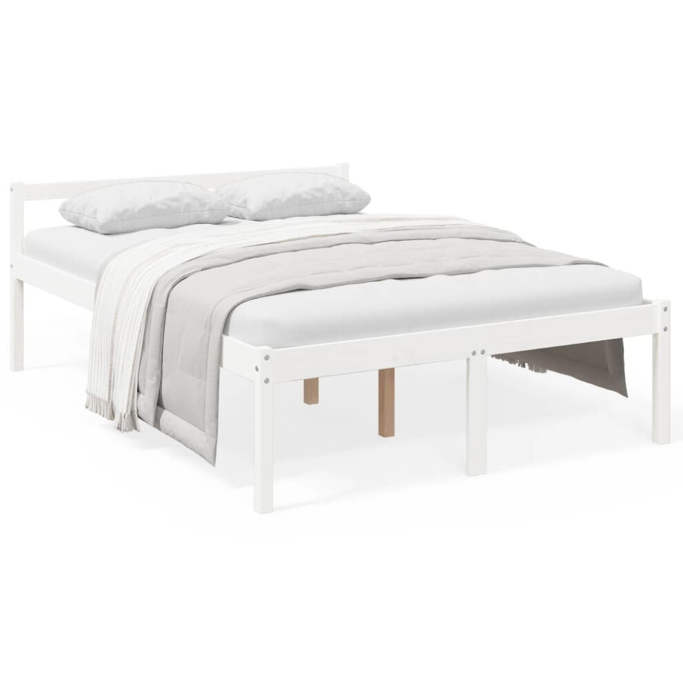 Vidaxl (White, 120 X 190 Cm) Bed Frame Bedroom Bed Base Matress Foundation Bedstead Solid Wood Pine