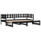 VidaXL (black, 80 x 200 cm) vidaXL Pull-out Day Bed Sofa Bed Guest Bed Frame Daybed Couch Solid Wood Pine 1