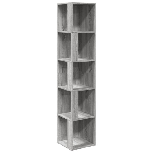 (Grey sonoma, 33 x 33 x 164.5 cm (W x D x H)) vidaXL Corner Cabinet Rack Standing Shelf Storage Cabinet Engineered Wood