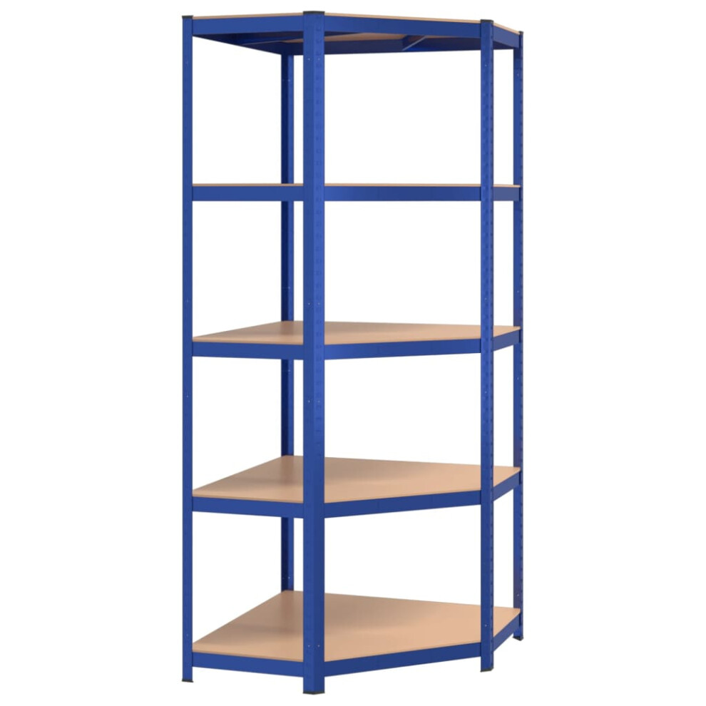(Blue, 75 X 75 X 180 Cm (L X W X H)) Vidaxl Storage Shelf Garage Organiser Holder Rack Steel And Engineered Wood 8720287138372