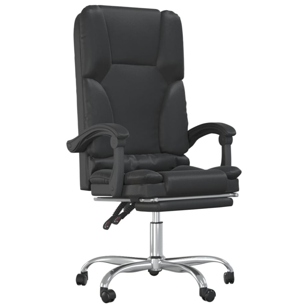 New Vidaxl Massage Reclining Office Chair Faux Leather Reclining Desk Chair Black 349807