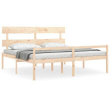 (brown, 200 x 200 cm) vidaXL Bed Frame Bedroom Platform Bed Frame Bedstead with Headboard Solid Wood