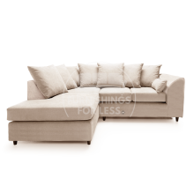 (Cream, Left Hand Corner) Casper Chenille Fabric Corner Sofa Range