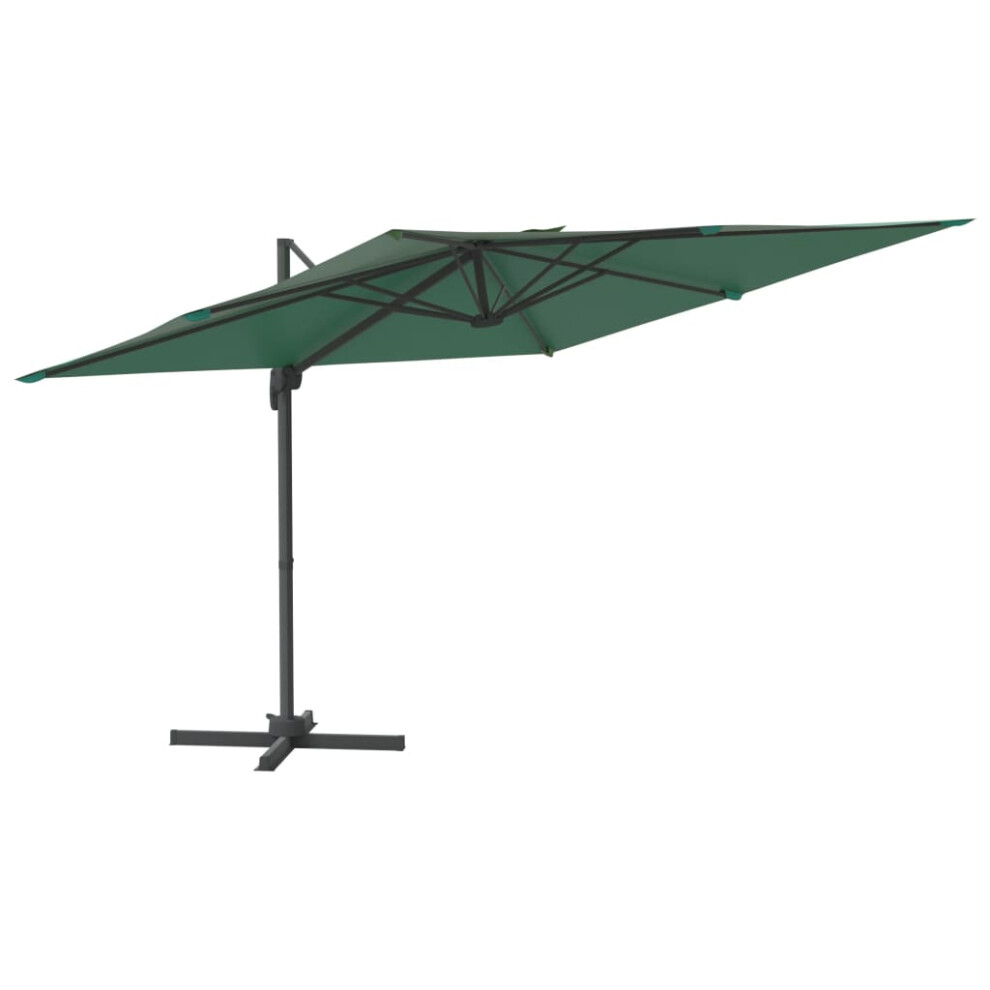 vidaXL Cantilever Umbrella with Aluminium Pole Green 400x300 cm Garden Parasol