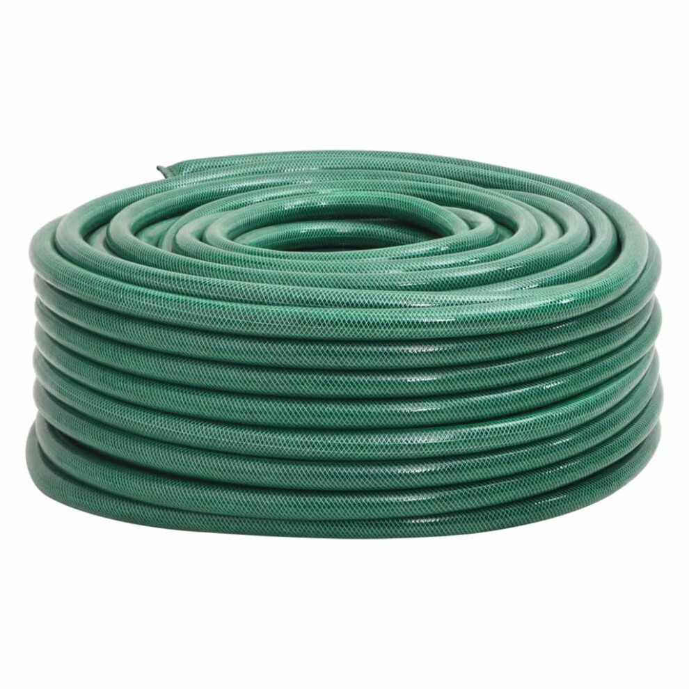 vidaXL Garden Hose Pool Hose Pipe Reel Swimming Pool Water Hose Green 1" PVC