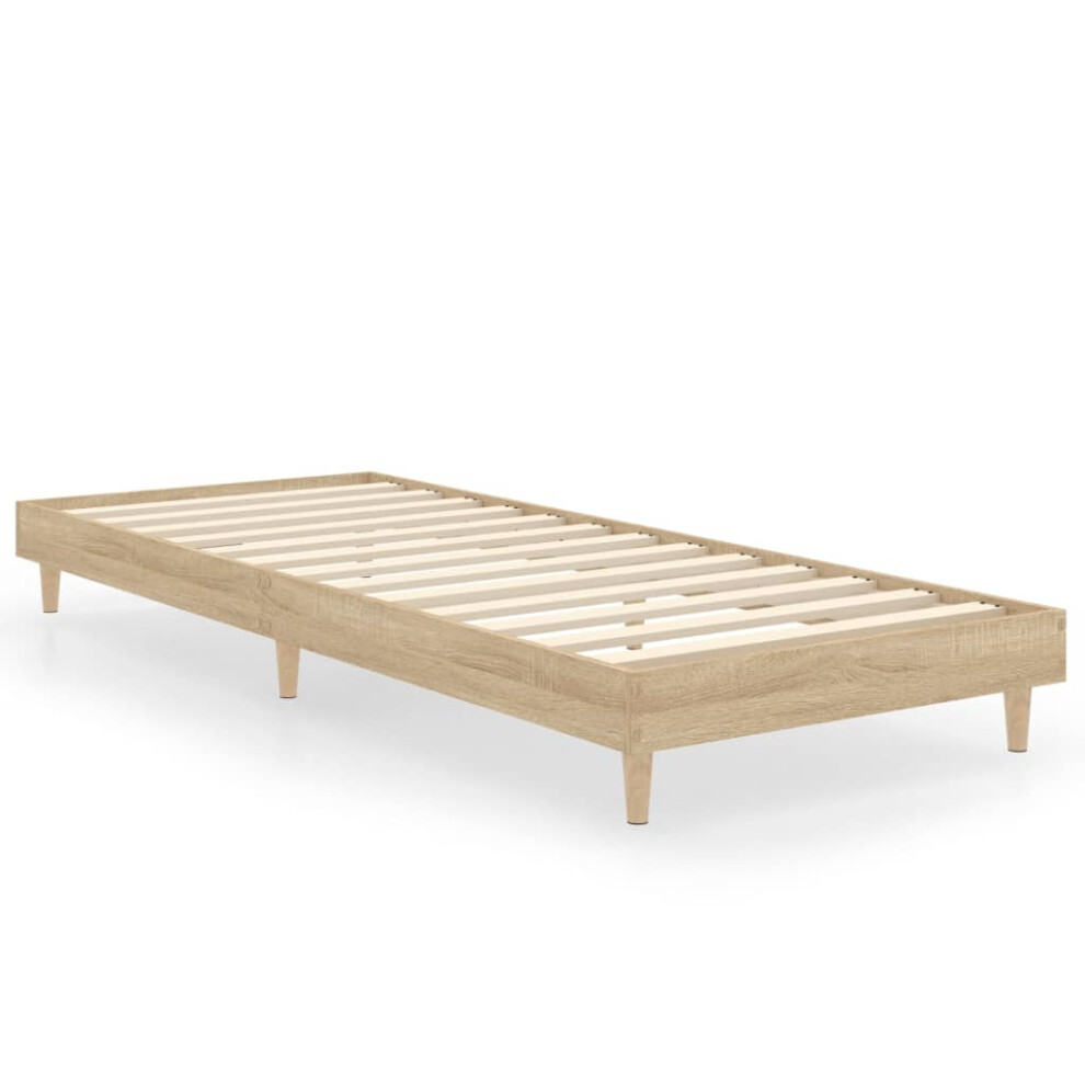 (sonoma oak, 75 x 190 cm) vidaXL Bed Frame Home Bedroom Bed Base Bedstead Platform Bed Engineered Wood