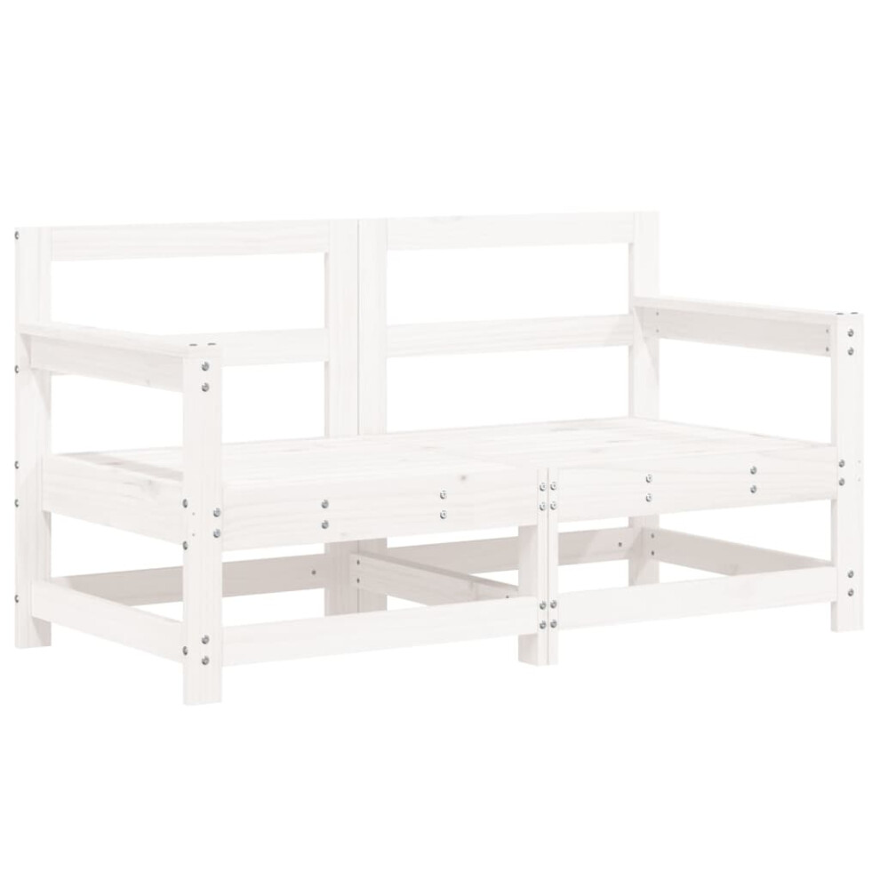 Vidaxl ( Pine, Corner Sofa (2 Pcs)) Garden Middle Sofas Outdoor Sofa Sectional Sofa 2 Pcs Solid Wood Pine White