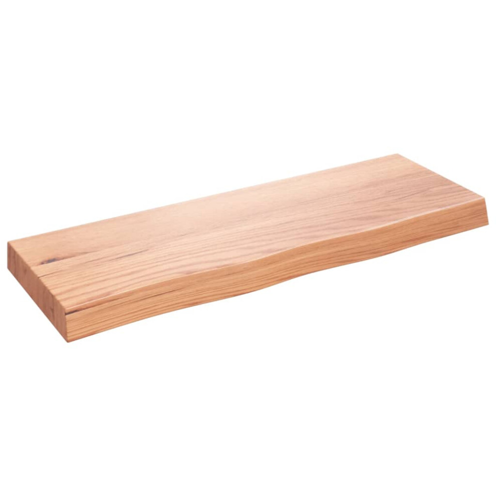 Vidaxl (Light Brown, 80 X 30 X 6 Cm) Wall Shelf Wooden Floating Shelf Display Shelf Treated Solid Wood Oak