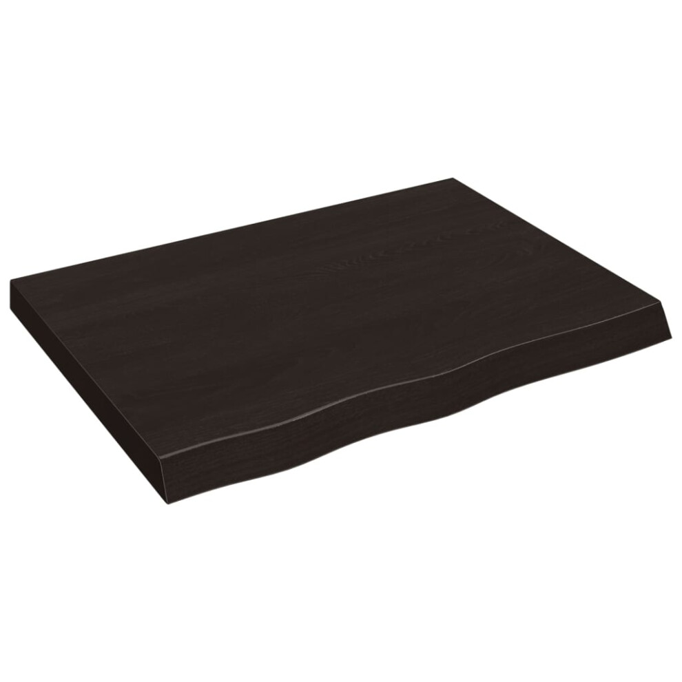 Vidaxl (Dark Grey, 80 X 60 X 6 Cm) Wall Shelf Wooden Floating Shelf Display Shelf Treated Solid Wood Oak