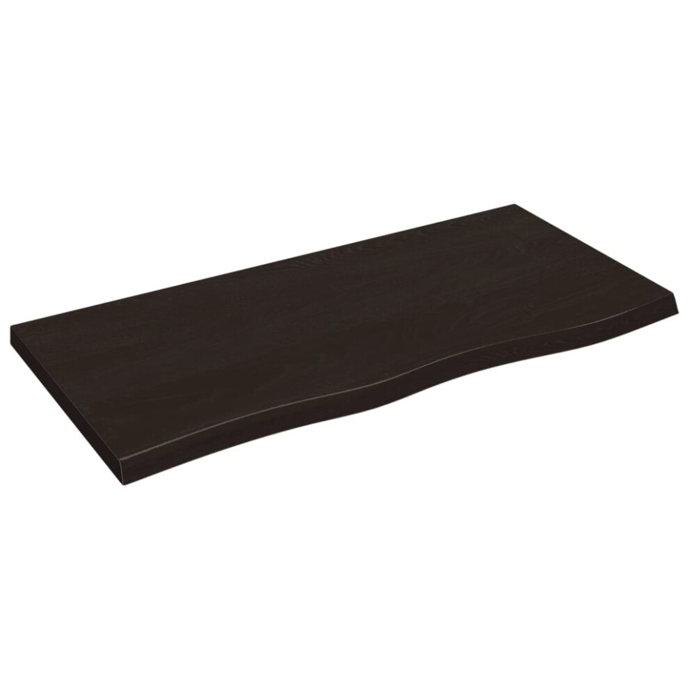 Vidaxl (Dark Grey, 100 X 50 X 4 Cm) Wall Shelf Wooden Floating Shelf Display Shelf Treated Solid Wood Oak