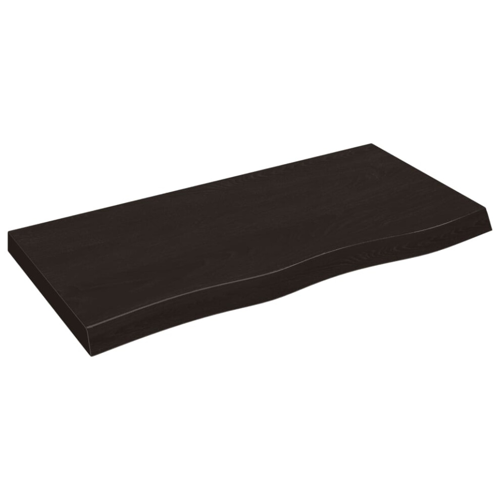 Vidaxl (Dark Grey, 100 X 50 X 6 Cm) Wall Shelf Wooden Floating Shelf Display Shelf Treated Solid Wood Oak