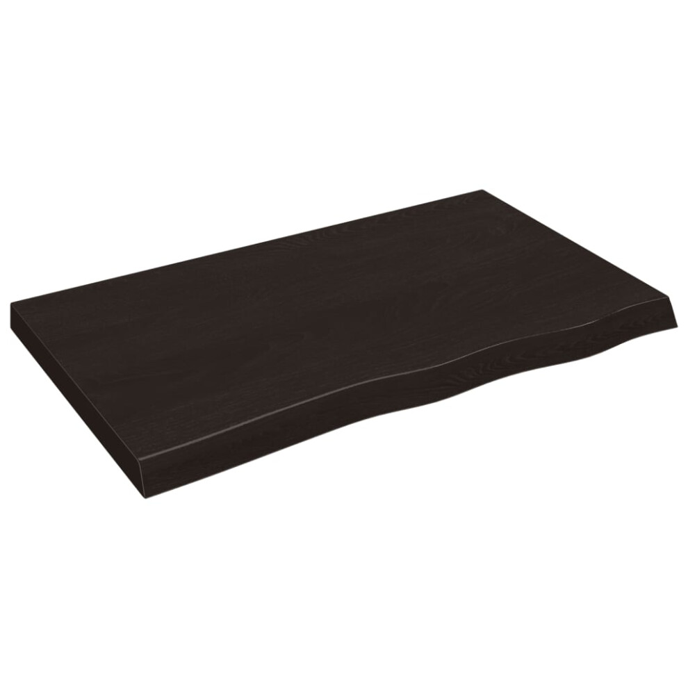 Vidaxl (Dark Grey, 100 X 60 X 6 Cm) Wall Shelf Wooden Floating Shelf Display Shelf Treated Solid Wood Oak